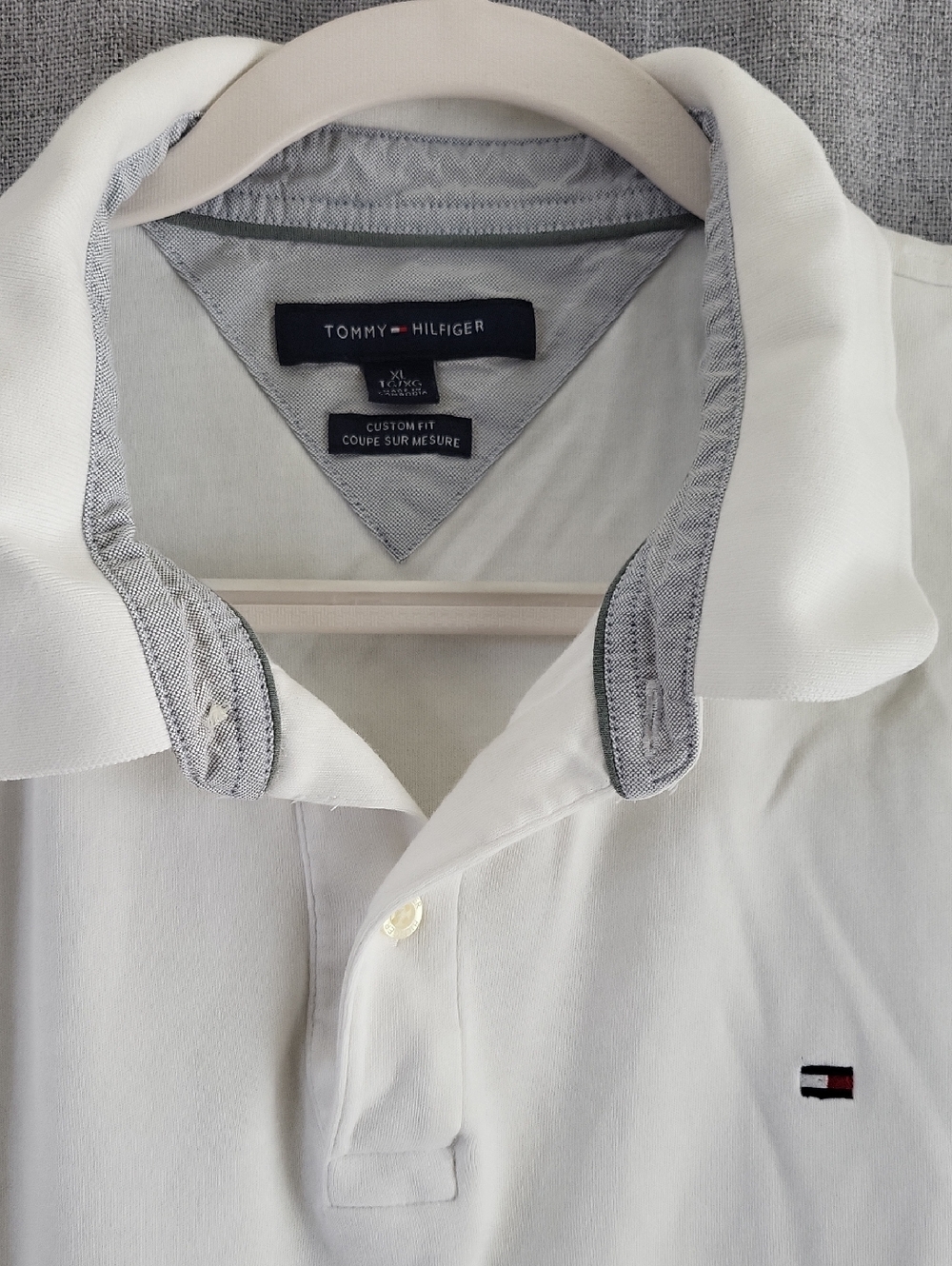 Tommy Hilfiger White Polo with Contrast Trim